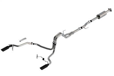 Borla - Borla 140863BC S-Type Cat-Back Exhaust Single Split RR Exit for 21-26 Ford F150
