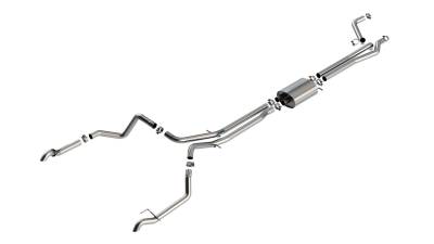 Borla - Borla 140916 S-Type Cat-Back Exhaust One Split Rear Exit for 22-23 Silv/Sra 1500