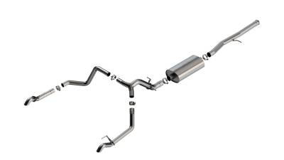 Borla - Borla 140913 Touring Cat-Back Exhaust One Split RR Exit for 22-23 Silv/Sra 1500