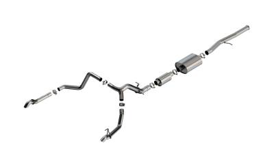 Borla - Borla 140914 S-Type Cat-Back Exhaust One Split Rear Exit for 22-23 Silv/Sra 1500