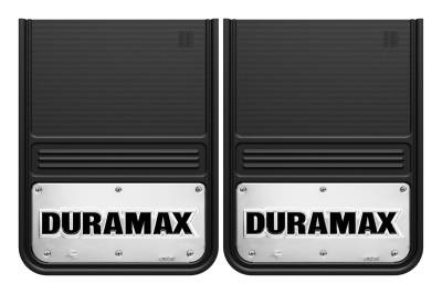 Gatorback - Gatorback GB1418DX-2 14"x18" Universal Black Mud Flaps Duramax Logo