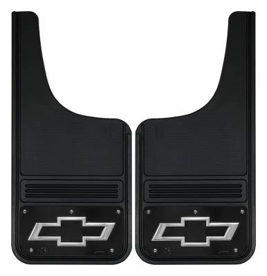 Gatorback - Gatorback GB1226CUTBT-FULL 12"x26" Cut-Style Black Mud Flaps Bowtie Logo