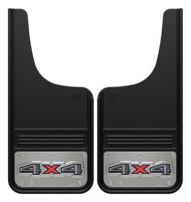 Gatorback - Gatorback GA1226CUT4X4-2 12"x26" Cut-Style Black Mud Flaps 4x4 Logo