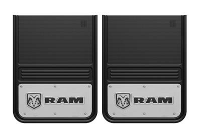 Gatorback - Gatorback GB1418RH 14"x18" Universal Black Mud Flaps for RAM Head Logo