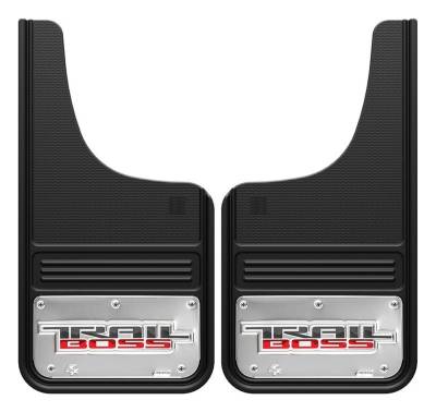 Gatorback - Gatorback GB1223CUTT 12"x23" Cut-Style Black Mud Flaps Trailboss Logo