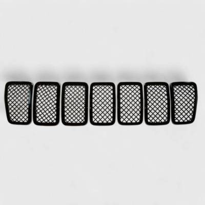 Trim Illusion - Trim Illusion ABS6485BLK Black Front Grille Overlay for 19-23 Jeep Cherokee