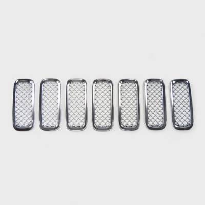 Trim Illusion - Trim Illusion ABS439 Chrome Front Grille Overlay for 15-19 Renegade