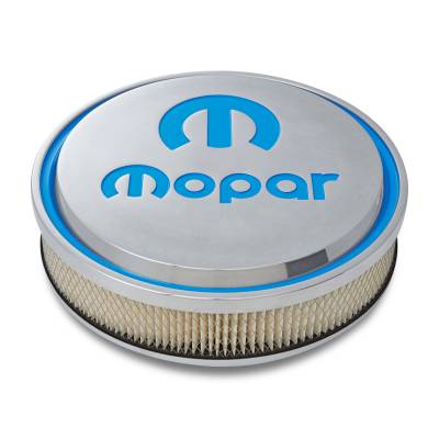 Proform - Proform 440-832 Air Cleaner 14" Diam Alum. Polished Recessed Blue Mopar Emblem