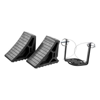CURT - CURT 22802 HD Wheel Chocks 2-Pack w/Mounting Bracket