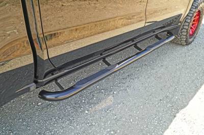 Steelcraft - Steelcraft 202280 3" Black Round Step Bars for 19-25 Silverado/Sierra Crew Cab
