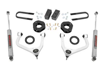 Rough Country Suspension Systems - Rough Country 28830 3.5" Suspension Lift Kit w/RR Leaf for 19-24 Sierra 1500 Gas