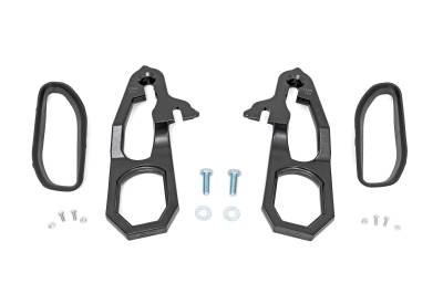 Rough Country Suspension Systems - Rough Country RS185 Front Forged Tow Hooks w/Bezel Black for 19-21 RAM 1500