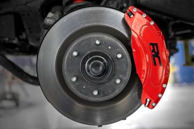 Rough Country Suspension Systems - Rough Country 71152 Bolt-On Front/Rear Brake Caliper Covers Red for 22-26 Tundra