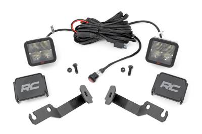 Rough Country Suspension Systems - Rough Country 71093 A-Pillar 2" LED Ditch Light Kit-Spot for 05-15 Toyota Tacoma