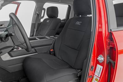 Rough Country Suspension Systems - Rough Country 91049 Front/Rear Seat Covers Black for 22-26 Toyota Tundra CrewMax
