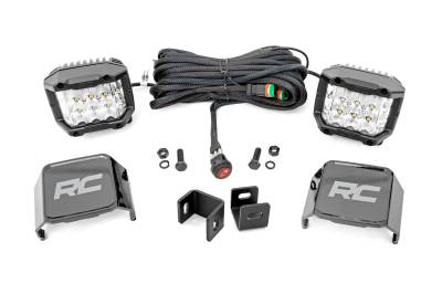 Rough Country Suspension Systems - Rough Country 71075 A-Pillar 3" OSRAM LED Ditch Light Flood for 22-26 Tundra