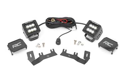 Rough Country Suspension Systems - Rough Country 71053 A-Pillar 2" LED Ditch Light -Flood for Silverado/Sierra 1500