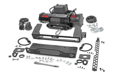 Rough Country Suspension Systems - Rough Country 51094 OEM Steel Bumper Winch Mount Kit w/Winch 21-26 Ford Bronco