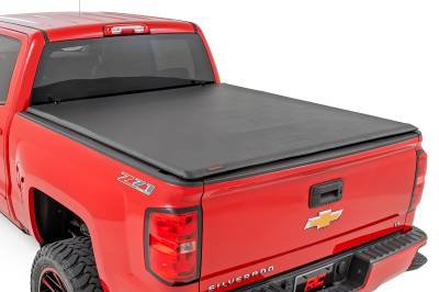 Rough Country Suspension Systems - Rough Country 42119551 Soft Roll-up Vinyl Tonneau Cover for 14-18 Silv/Srra 5.8'