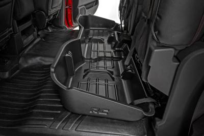 Rough Country Suspension Systems - Rough Country RC09031A Rear Underseat Storage Bin Black for Silverado/Sra Crew