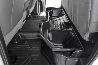 Rough Country Suspension Systems - Rough Country Rear Underseat Storage Bin Black for 02-18 RAM Crew RC09401