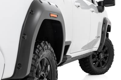 Rough Country Suspension Systems - Rough Country F-G12011A Pocket Fender Flares Black for 20-26 Sierra 2500HD/3500