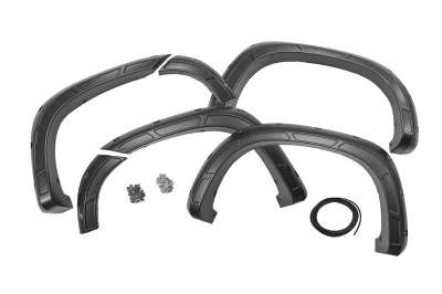 Rough Country Suspension Systems - Rough Country A-C12211 Black Defender Fender Flares for 19-26 Silverado 1500