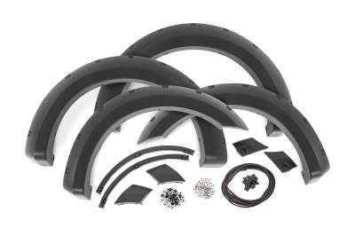 Rough Country Suspension Systems - Rough Country F-F11811A Pocket Fender Flares Black for 18-20 Ford F150 2WD/4WD