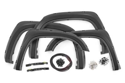 Rough Country Suspension Systems - Rough Country F-T11411A Pocket Fender Flares Black for 14-21 Toyota Tundra