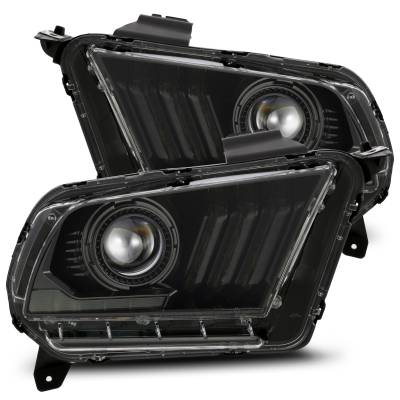 AlphaRex - AlphaRex 880118 Jet Black LED Projector Headlights for 10-14 Ford Mustang