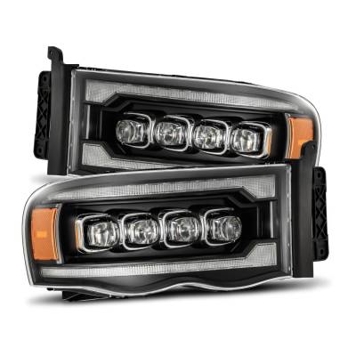 AlphaRex - AlphaRex 880564 Black LED Projector Headlights for 02-05 Dodge Ram