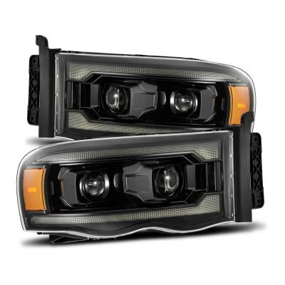 AlphaRex - AlphaRex 880569 Alpha Black LED Projector Headlights for 02-05 Dodge Ram