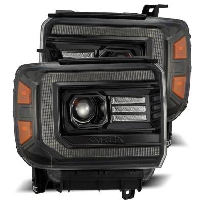 AlphaRex - AlphaRex 880614 Alpha Black LED Projector Headlights for 14-18 Gmc Sierra