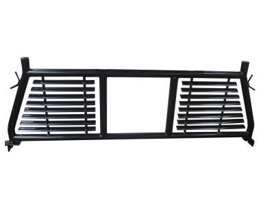 TrailFX - TrailFX H0003B Headache Rack Round Tube Half Louvered Black Steel