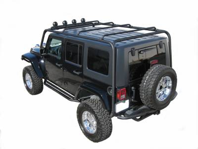 TrailFX - TrailFX J029T Roof Rack Direct Fit 350 lb Capacity Black Steel