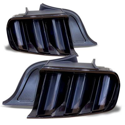 Winjet - Winjet CTRNG0636-GBS Gloss Black Smoke Taillights w/Sequential for Ford Mustang