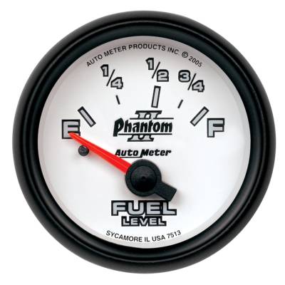 AutoMeter - AutoMeter 7515 Phantom II Electric Fuel Level Gauge 2-1/16" 73-10 Ohm Phantom II