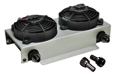 Derale - Derale 15840 19-Row Hyper-Cool Dual Cool Remote Fluid Cooler -8AN