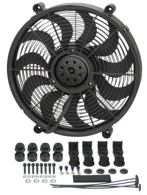 Derale - Derale 16217 17" High Output Single RAD Pusher/Puller Fan w/Premium Mount Kit