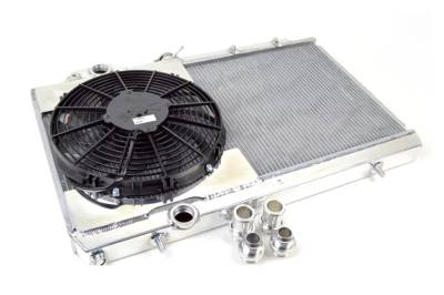 CSF Cooling - Racing & High Performance Division - CSF Cooling 7075 Slim Aluminum Radiator for Mitsubishi Evo w/12" SPAL Fan