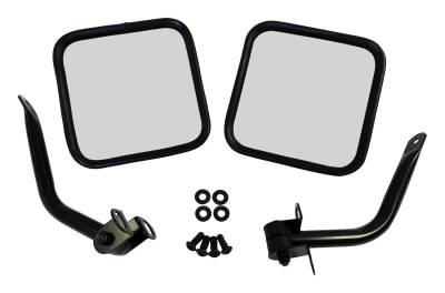 RT Offroad - RT Offroad RT30002 Gloss Black Mirror for 76-95 Jeep CJ5/CJ7/CJ8/YJ Wrangler