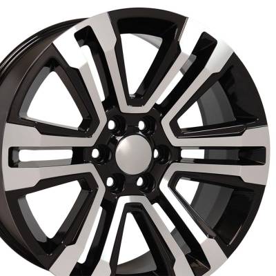 OE Wheels LLC - OE Wheels CV44 22x9 6x5.5 24mm Gloss Black/Machined CV44-22090-6550-24MB