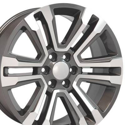 OE Wheels LLC - OE Wheels CV44 22x9 6x5.5 24mm Gunmetal/Machined CV44-22090-6550-24MG