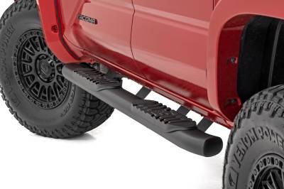 Rough Country Suspension Systems - Rough Country 21017 4.5" Oval Tube Nerf Steps Black for 24-26 Tacoma Double