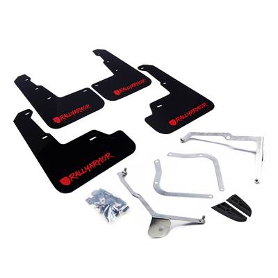 Rally Armor - Rally Armor MF32-UR-BLK/RD-X Black Mud Flap Altered Font Red Logo