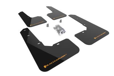 Rally Armor - Rally Armor MF76-UR-BLK/WOR Black Mud Flap Wild Orange Logo