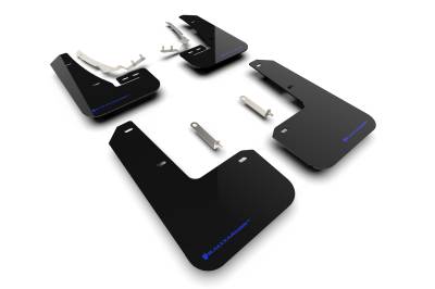 Rally Armor - Rally Armor MF80-UR-BLK/BL Black Mud Flap Blue Logo