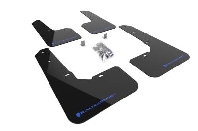Rally Armor - Rally Armor MF76-UR-BLK/BL Black Mud Flap Blue Logo