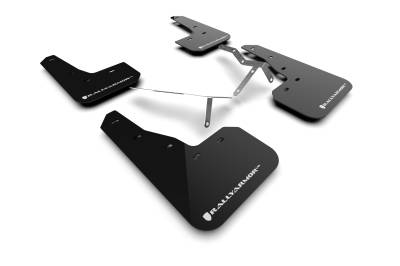 Rally Armor - Rally Armor MF90-UR-BLK/WH Black Mud Flap White Logo