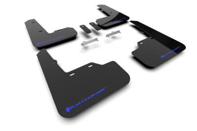 Rally Armor - Rally Armor MF92-UR-BLK/BL Black Mud Flap Blue Logo